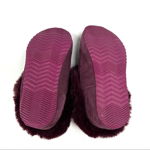 Sorel Go Coffee Run Slippers Slip On Red Suede Faux Fur Lined Rubber Sole 6 - Picture 7 of 8